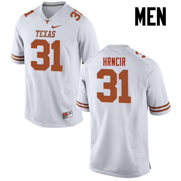 Men #31 Kyle Hrncir Texas Longhorns College Football Jerseys-White